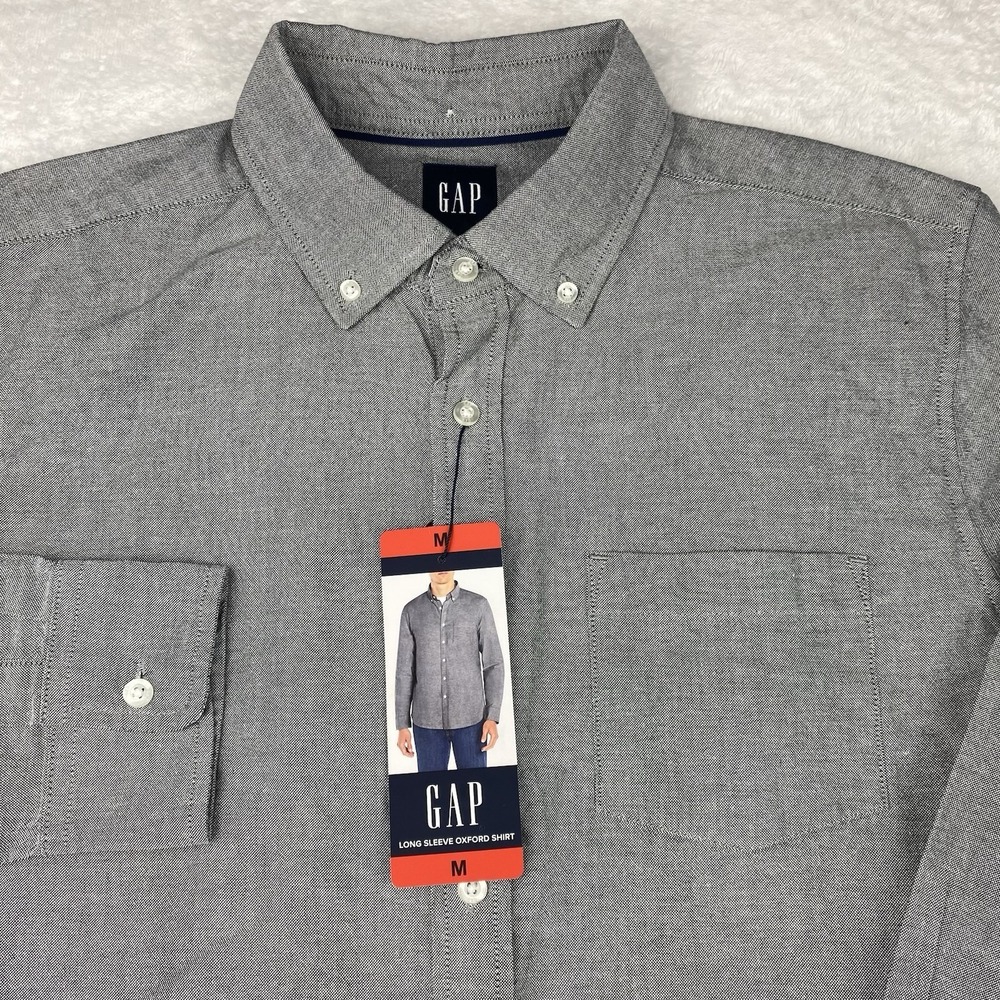 The GAP Shirt Mens Medium Gray Oxford Long Sleeves New w/Tags!